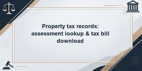 Property tax records: assessment lookup & tax bill download