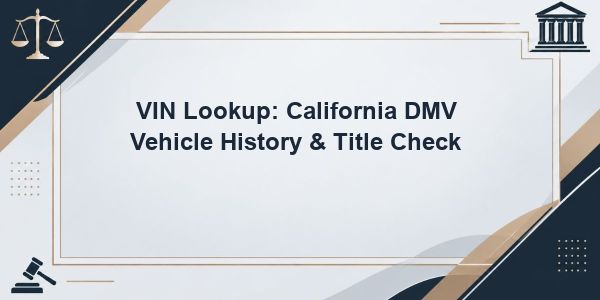 VIN Lookup: California DMV Vehicle History & Title Check